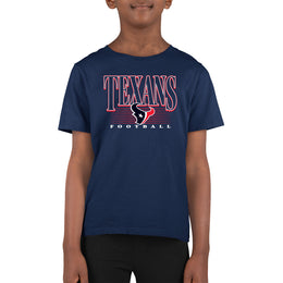 Houston Texans NFL Youth Overtime Blueprint Football T-Shirt Unisex Tag Free Comfortable - Navy