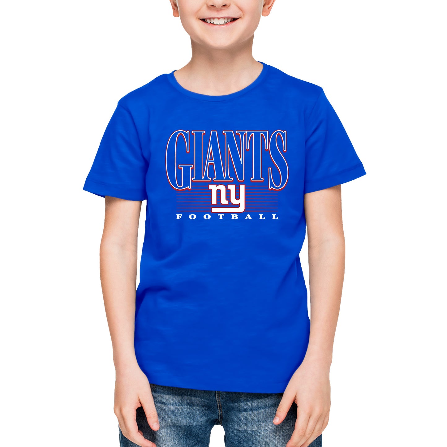 New York Giants NFL Youth Overtime Blueprint Football T-Shirt Unisex Tag Free Comfortable - Royal