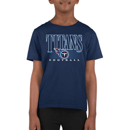 Tennessee Titans NFL Youth Overtime Blueprint Football T-Shirt Unisex Tag Free Comfortable - Navy