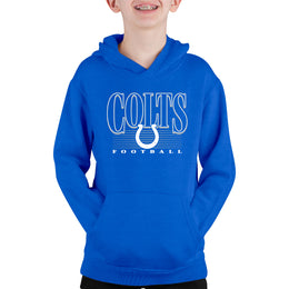 Indianapolis Colts NFL Youth Overtime Blueprint Football Fleece Hooded Sweatshirt - Royal