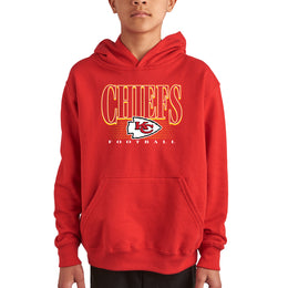 Kansas City Chiefs NFL Youth Overtime Blueprint Football Fleece Hooded Sweatshirt - Red