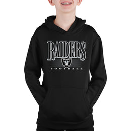 Las Vegas Raiders NFL Youth Overtime Blueprint Football Fleece Hooded Sweatshirt - Black