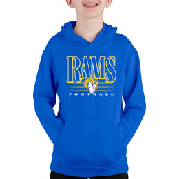 Los Angeles Rams NFL Youth Overtime Blueprint Football Fleece Hooded Sweatshirt - Royal