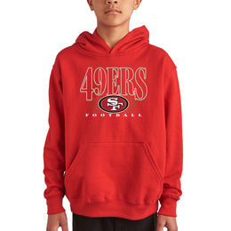 San Francisco 49ers NFL Youth Overtime Blueprint Football Fleece Hooded Sweatshirt - Red