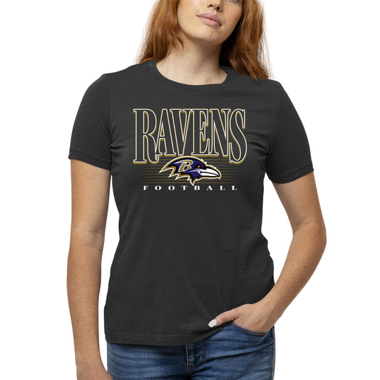 Baltimore Ravens NFL Womens Overtime Blueprint Tag-Less T-Shirt - Black