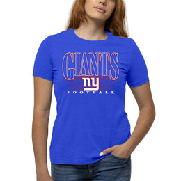 New York Giants NFL Womens Overtime Blueprint Tag-Less T-Shirt - Royal