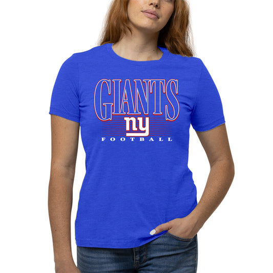 New York Giants NFL Womens Overtime Blueprint Tag-Less T-Shirt - Royal