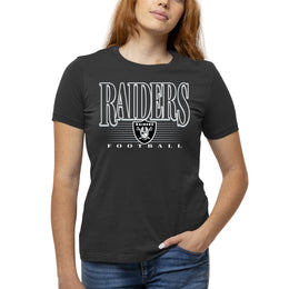 Las Vegas Raiders NFL Womens Overtime Blueprint Tag-Less T-Shirt - Black