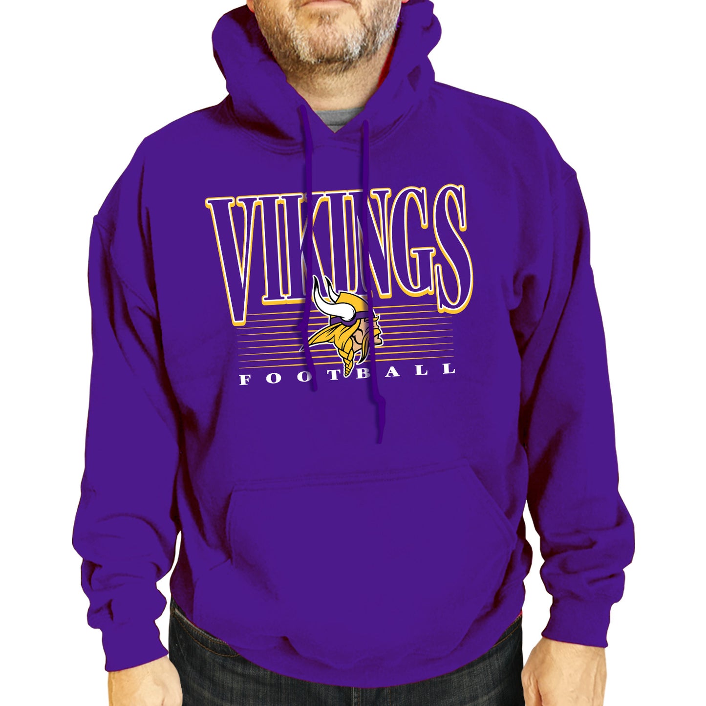 Minnesota Vikings NFL Adult Unisex Overtime Blueprint Soft Fleece Hooded Sweatshirt - Purple