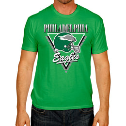 Philadelphia Eagles NFL Adult Retro Triangle Unisex T-Shirt - Kelly Green