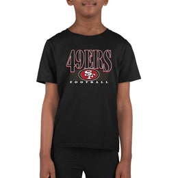 San Francisco 49ers NFL Youth Overtime Blueprint Football T-Shirt Unisex Tag Free Comfortable - Black