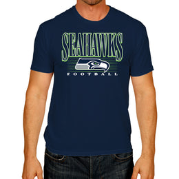 Seattle Seahawks NFL Adult Overtime Blueprint Tag-Less T-Shirt - Navy