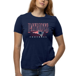 New England Patriots NFL Womens Overtime Blueprint Tag-Less T-Shirt - Navy