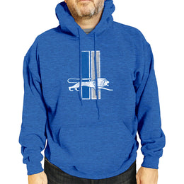 Detroit Lions NFL Adult Unisex Modern Throwback Ultra Soft Fleece Hooded Sweatshirt - Royal