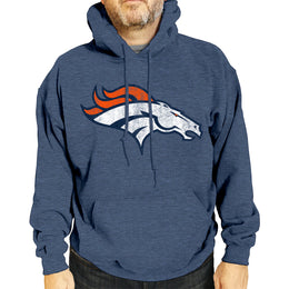 Denver Broncos NFL Adult Unisex Modern Throwback Ultra Soft Fleece Hooded Sweatshirt - Navy