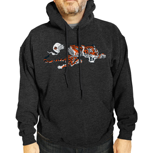 Cincinnati Bengals NFL Adult Unisex Modern Throwback Ultra Soft Fleece Hooded Sweatshirt - Black Heather