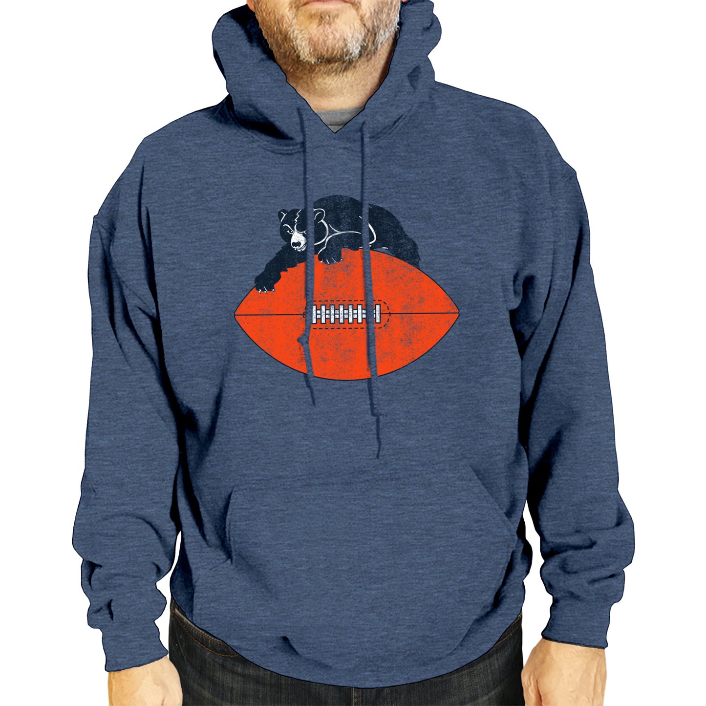 Chicago Bears NFL Adult Unisex Modern Throwback Ultra Soft Fleece Hooded Sweatshirt - Navy