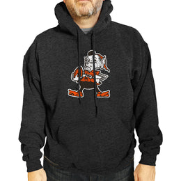 Cleveland Browns NFL Adult Unisex Modern Throwback Ultra Soft Fleece Hooded Sweatshirt - Black Heather