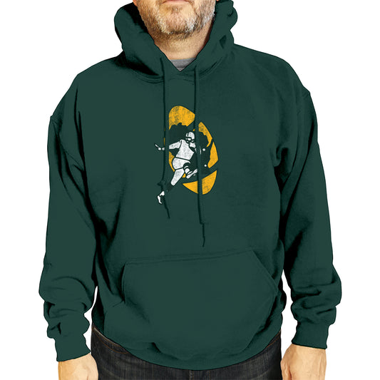 Green Bay Packers NFL Adult Unisex Modern Throwback Ultra Soft Fleece Hooded Sweatshirt - Forest Green