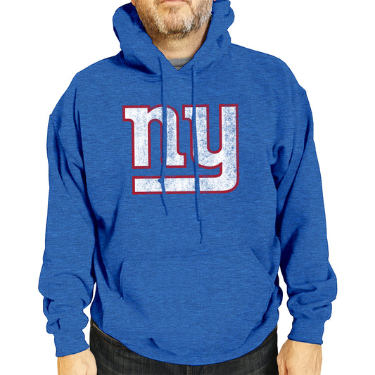 New York Giants NFL Adult Unisex Modern Throwback Ultra Soft Fleece Hooded Sweatshirt - Blue