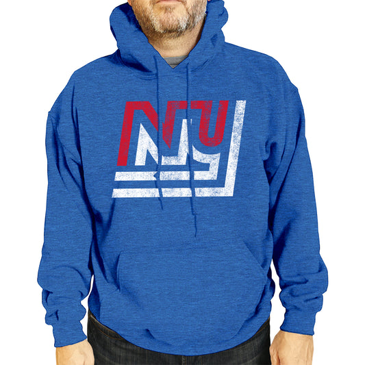 New York Giants NFL Adult Unisex Modern Throwback Ultra Soft Fleece Hooded Sweatshirt - Royal