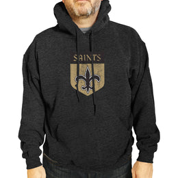 New Orleans Saints NFL Adult Unisex Modern Throwback Ultra Soft Fleece Hooded Sweatshirt - Black Heather
