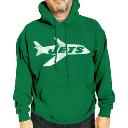 New York Jets NFL Adult Unisex Modern Throwback Ultra Soft Fleece Hooded Sweatshirt - Kelly Green