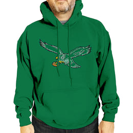 Philadelphia Eagles NFL Adult Unisex Modern Throwback Ultra Soft Fleece Hooded Sweatshirt - Kelly Green