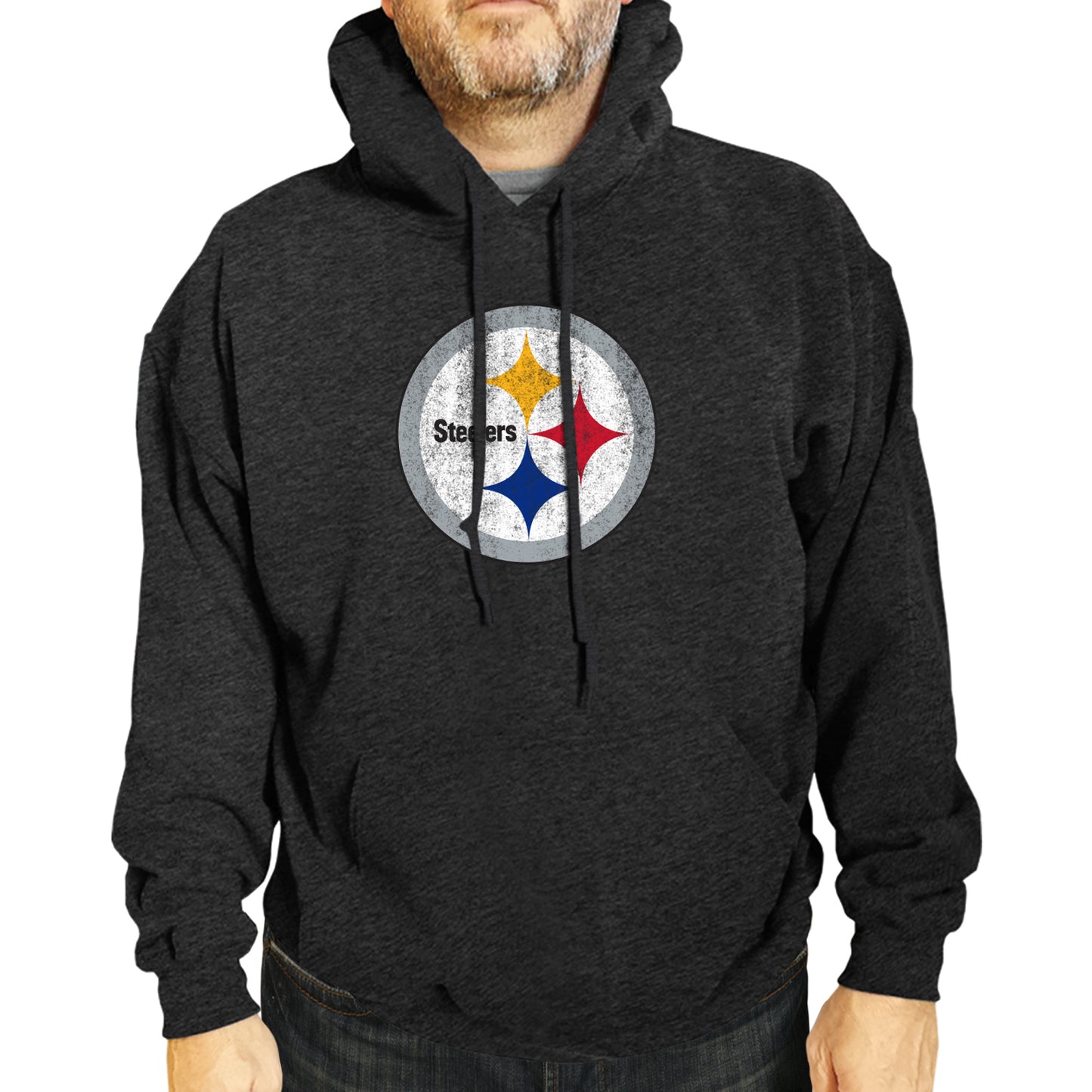 Pittsburgh Steelers NFL Adult Unisex Modern Throwback Ultra Soft Fleece Hooded Sweatshirt - Black