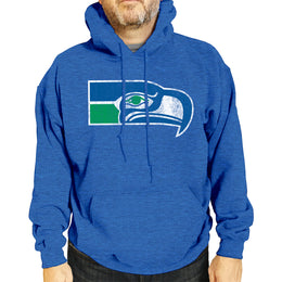 Seattle Seahawks NFL Adult Unisex Modern Throwback Ultra Soft Fleece Hooded Sweatshirt - Royal