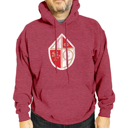 San Francisco 49ers NFL Adult Unisex Modern Throwback Ultra Soft Fleece Hooded Sweatshirt - Red