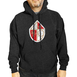 San Francisco 49ers NFL Adult Unisex Modern Throwback Ultra Soft Fleece Hooded Sweatshirt - Black Heather