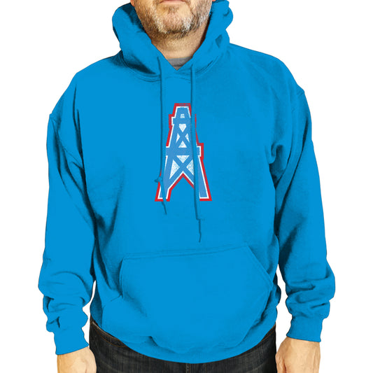 Houston Oilers NFL Adult Unisex Modern Throwback Ultra Soft Fleece Hooded Sweatshirt - Light Blue