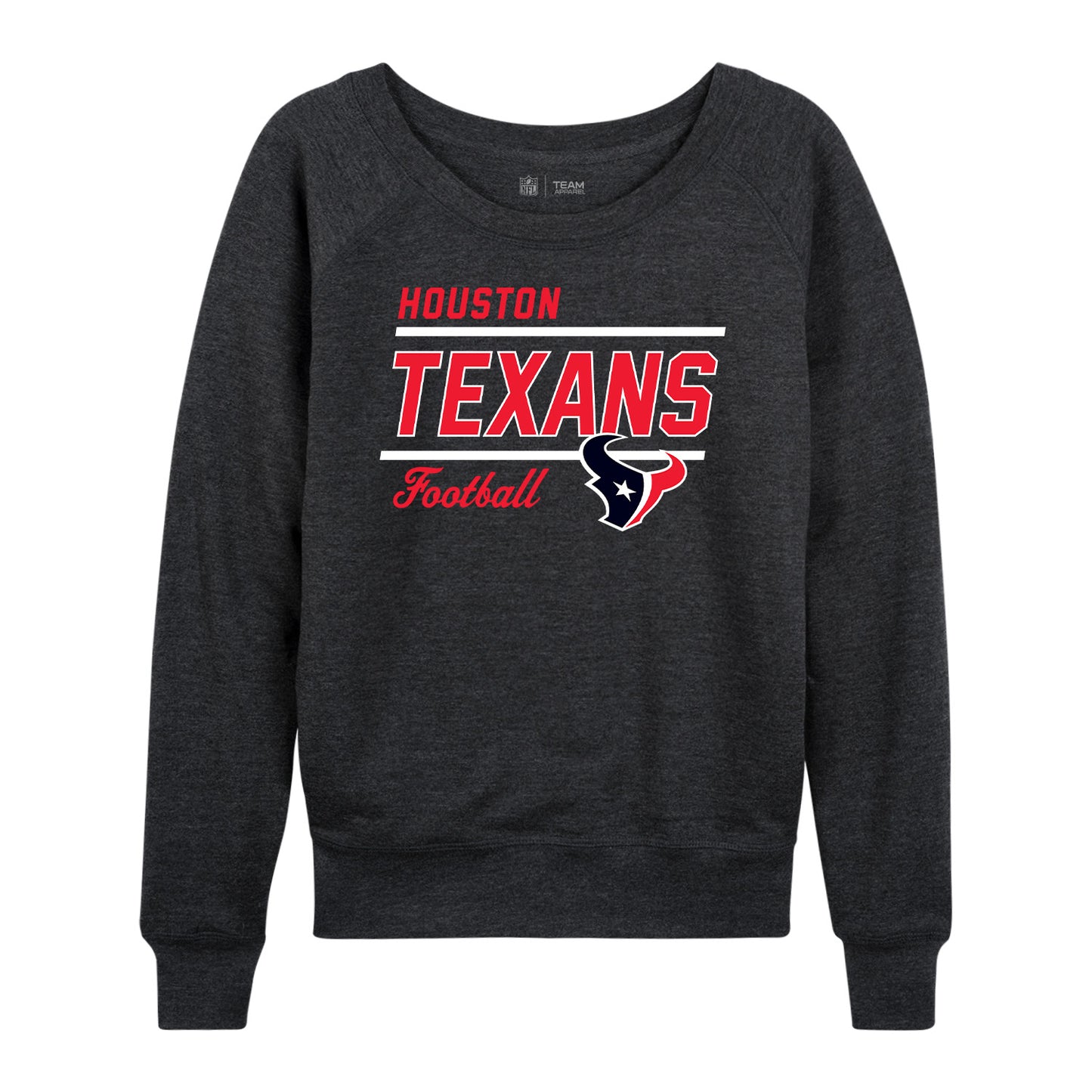 Houston Texans NFL Womens Crew Neck Light Weight - Heather Charcoal