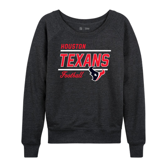 Houston Texans NFL Womens Crew Neck Light Weight - Heather Charcoal