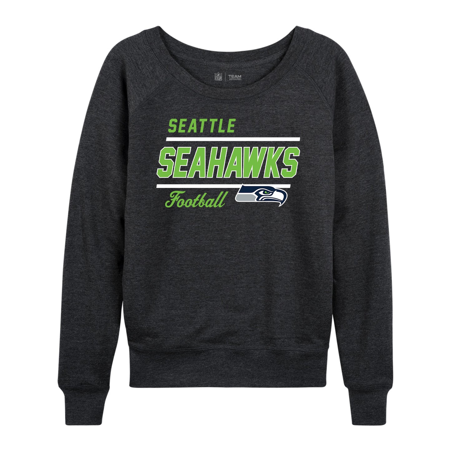 Seattle Seahawks NFL Womens Crew Neck Light Weight - Heather Charcoal