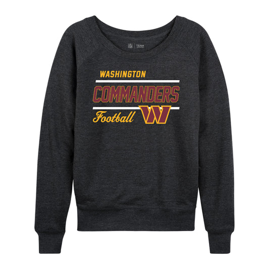 Washington Commanders NFL Womens Crew Neck Light Weight - Heather Charcoal