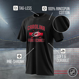 Carolina Hurricanes NHL Adult Face Off Tag-Less T-Shirt - Black