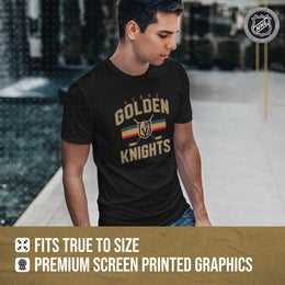 Las Vegas Golden Knights NHL Adult Face Off Tag-Less T-Shirt - Black