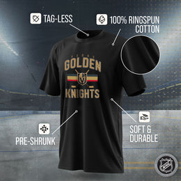 Las Vegas Golden Knights NHL Adult Face Off Tag-Less T-Shirt - Black