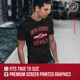 New Jersey Devils NHL Adult Face Off Tag-Less T-Shirt - Black