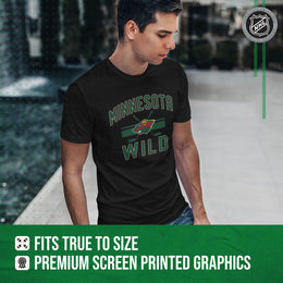Minnesota Wild NHL Adult Face Off Tag-Less T-Shirt - Black