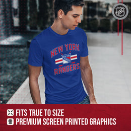 New York Rangers NHL Adult Face Off Tag-Less T-Shirt - Royal