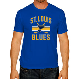 St. Louis Blues NHL Adult Face Off Tag-Less T-Shirt - Royal