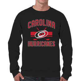 Carolina Hurricanes Adult NHL Face Off Hockey Fleece Crewneck Sweatshirt - Black
