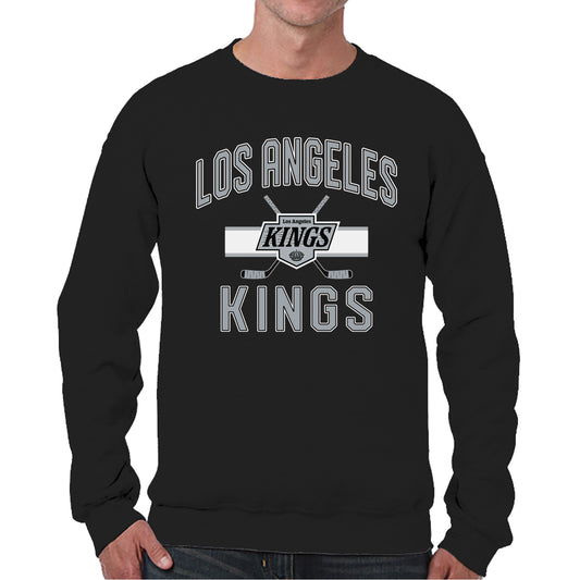 Los Angeles Kings Adult NHL Face Off Hockey Fleece Crewneck Sweatshirt - Black