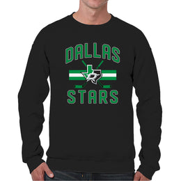 Dallas Stars Adult NHL Face Off Hockey Fleece Crewneck Sweatshirt - Black