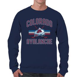 Colorado Avalanche Adult NHL Face Off Hockey Fleece Crewneck Sweatshirt - Navy