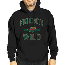 Minnesota Wild Adult NHL Face Off Hockey Fleece Hooded Sweatshirt - Black