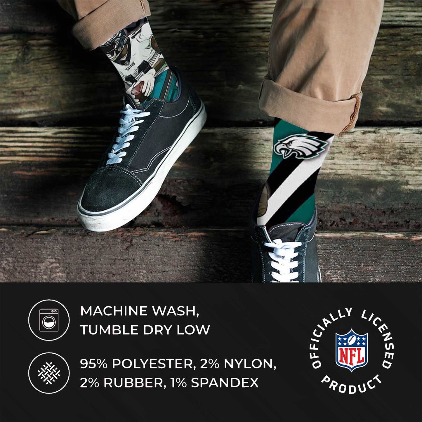 Philadelphia Eagles NFL Youth Player Stripe Sock - Black #11
